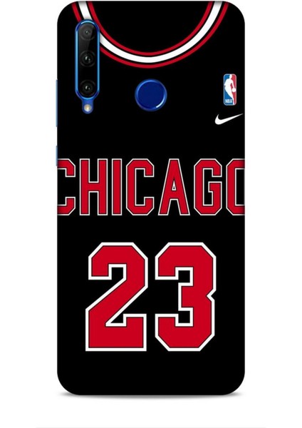 Honor 20 Lite Kılıf Basketbolcular 1 Chicago 23 Siyah Telefon Kılıfı