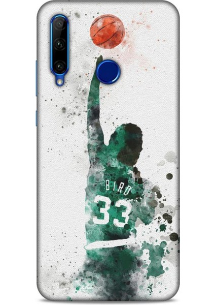 Honor 20 Lite Kılıf Basketbolcular 28 Bird 33 Beyaz Yeşil Iz Bırakmayan Kılıf