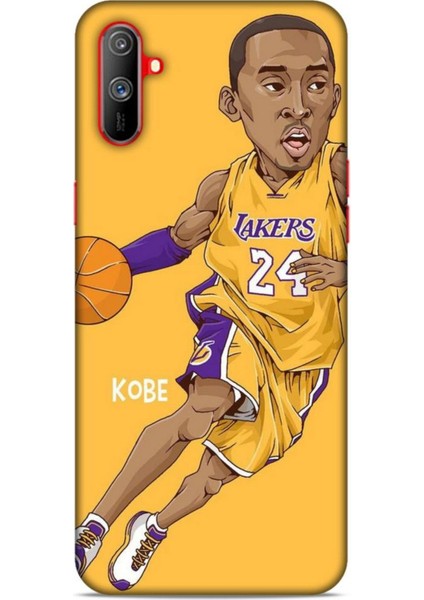 Realme C3 Kılıf Basketbolcular 10 Laker 24 Mor Sarı Full Hd Kılıf