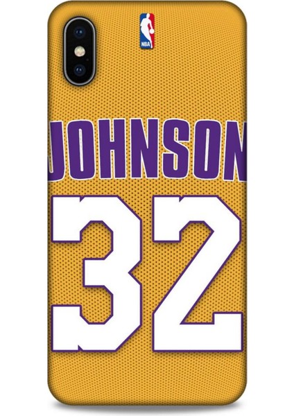 Apple iPhone Xs Max Kılıf Basketbolcular 19 Johnson 32 Tam Koruma Kılıf
