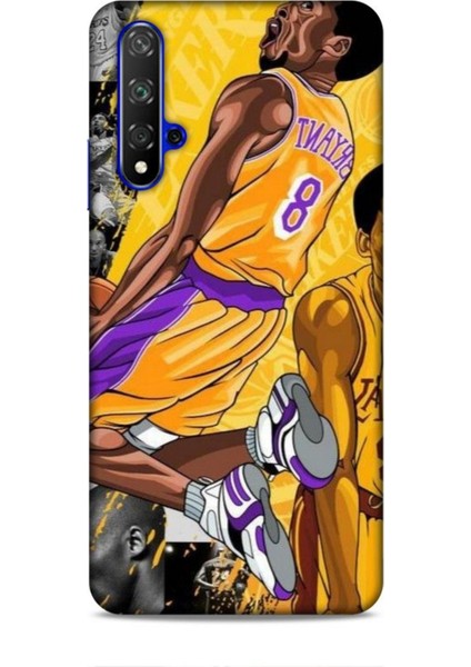 Honor 20 Kılıf Basketbolcular 8 Bryant 8 Sarı Baskılı Kılıf