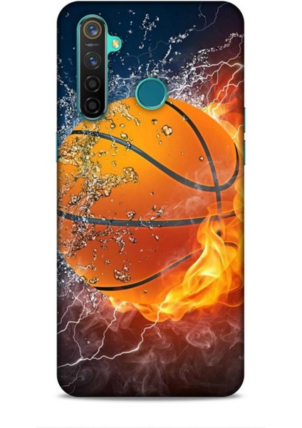 Realme 5 Pro Kılıf Basketbolcular 30 Basketbol Topu Kenarları Şeffaf Kapak