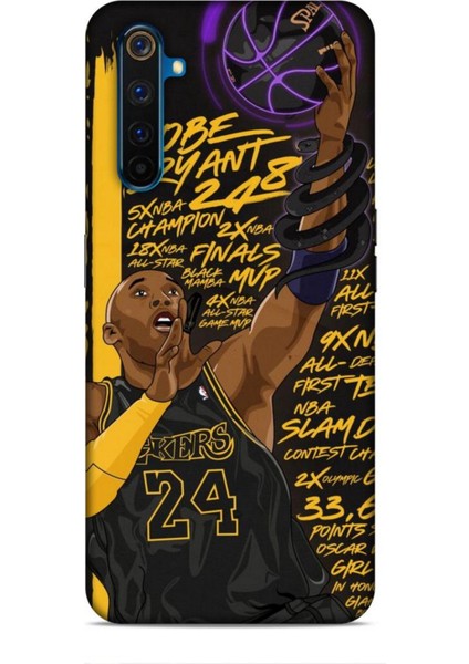 Realme 6 Kılıf Basketbolcular 7 Kobe 24 Siyah Sarı Desenli Kılıf