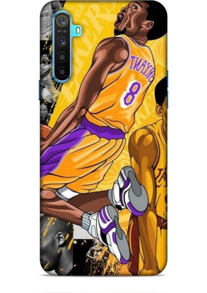 Realme 6i Kılıf Basketbolcular 8 Bryant 8 Sarı Baskılı Kılıf