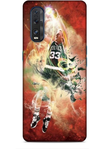Oppo Find X2 Kılıf Basketbolcular 29 Larry Joe Bird Turuncu Leke Tutmaz Kapak