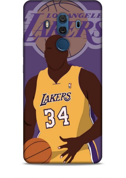 Huawei Mate 10 Pro Kılıf Basketbolcular 24 Lakers Kahverengi Darbe Emici Kılıf