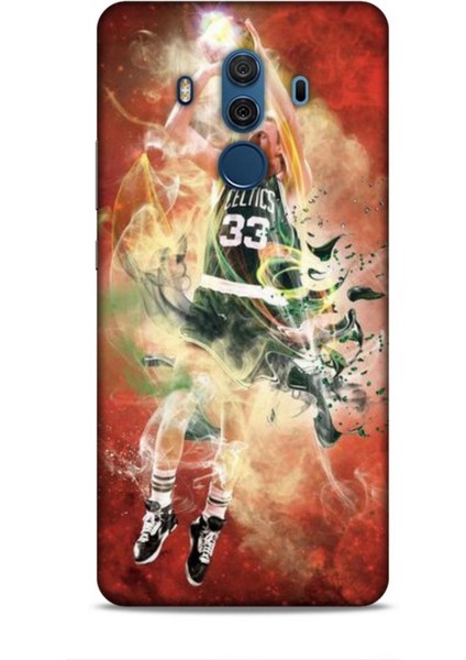 Huawei Mate 10 Pro Kılıf Basketbolcular 29 Larry Joe Bird Turuncu Leke Tutmaz Kapak