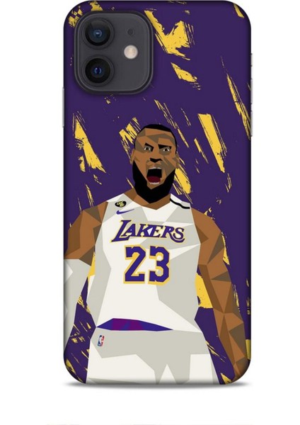 Apple iPhone 12 Kılıf Basketbolcular 18 Lebron James Nba Parlak Kılıf