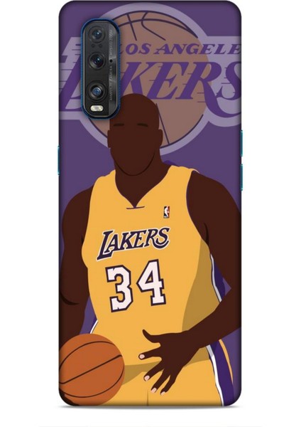 Oppo Find X2 Kılıf Basketbolcular 24 Lakers Kahverengi Darbe Emici Kılıf