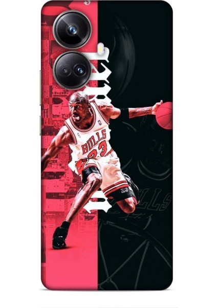 Realme 10 Pro Plus Kılıf Basketbolcular 5 Jordan Bulls Beyaz Koruma Kılıfı
