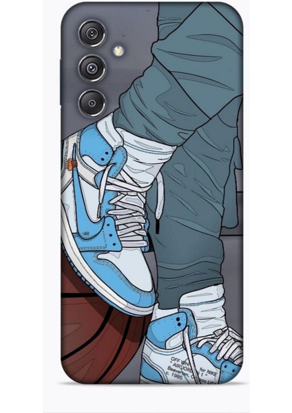 Samsung Galaxy M34 5g Kılıf Basketbolcular 3 Ayakkabı Mavi Arka Kapak