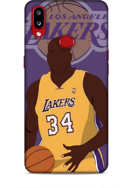 Samsung Galaxy A10S Kılıf Basketbolcular 24 Lakers Kahverengi Darbe Emici Kılıf