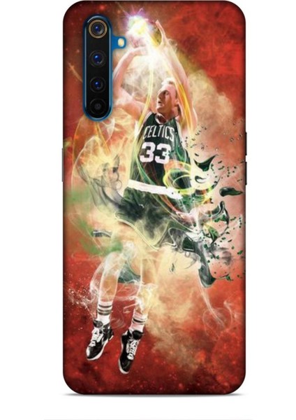 Realme 6 Pro Kılıf Basketbolcular 29 Larry Joe Bird Turuncu Leke Tutmaz Kapak