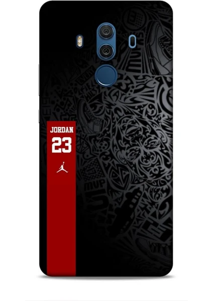 Huawei Mate 10 Pro Kılıf Basketbolcular 4 Jordan 23 Siyah Kırmızı Silikon Kılıf