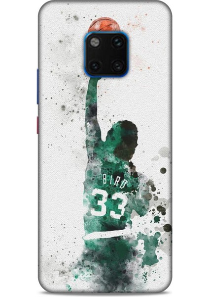 Huawei Mate 20 Pro Kılıf Basketbolcular 28 Bird 33 Beyaz Yeşil Iz Bırakmayan Kılıf