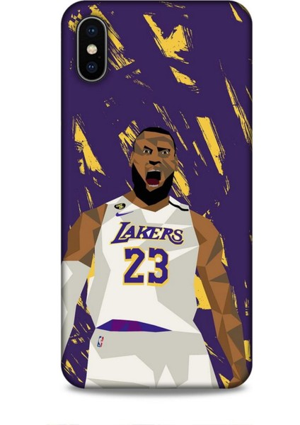 Apple iPhone Xs Max Kılıf Basketbolcular 18 Lebron James Nba Parlak Kılıf