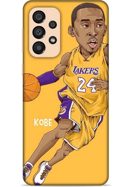 Samsung Galaxy A34 5g Kılıf Basketbolcular 10 Laker 24 Mor Sarı Full Hd Kılıf