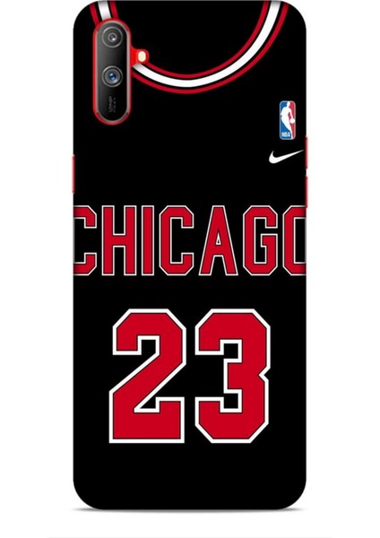 Realme C3 Kılıf Basketbolcular 1 Chicago 23 Siyah Telefon Kılıfı