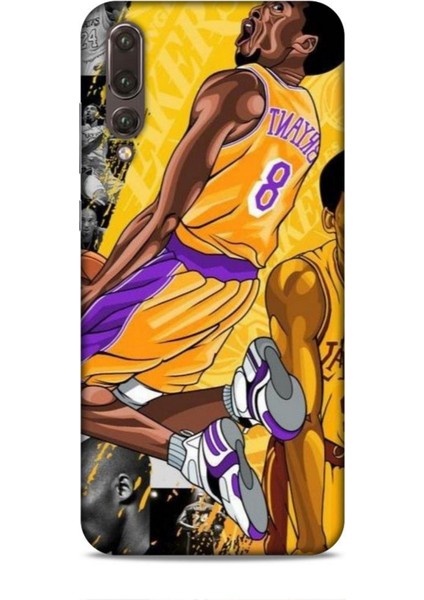 Huawei P20 Pro Kılıf Basketbolcular 8 Bryant 8 Sarı Baskılı Kılıf