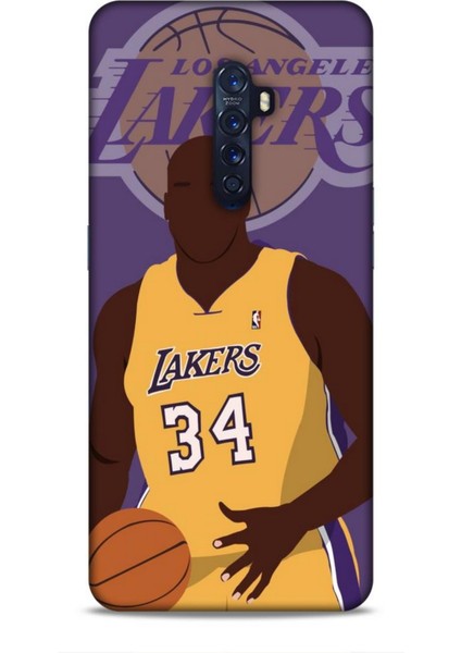 Oppo Reno 2 Kılıf Basketbolcular 24 Lakers Kahverengi Darbe Emici Kılıf