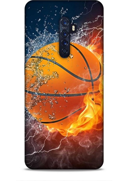 Oppo Reno 2 Kılıf Basketbolcular 30 Basketbol Topu Kenarları Şeffaf Kapak