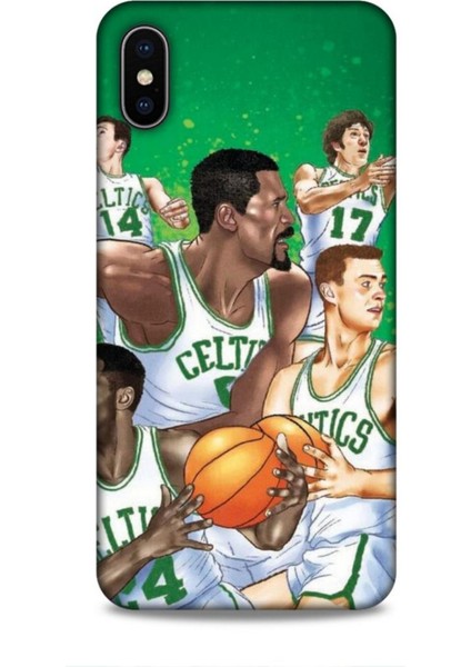 Apple iPhone Xs Max Kılıf Basketbolcular 26 Jayson Celtics Yeşil Soft Kapak
