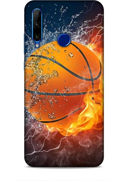 Honor 20 Lite Kılıf Basketbolcular 30 Basketbol Topu Kenarları Şeffaf Kapak