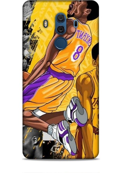 Huawei Mate 10 Pro Kılıf Basketbolcular 8 Bryant 8 Sarı Baskılı Kılıf