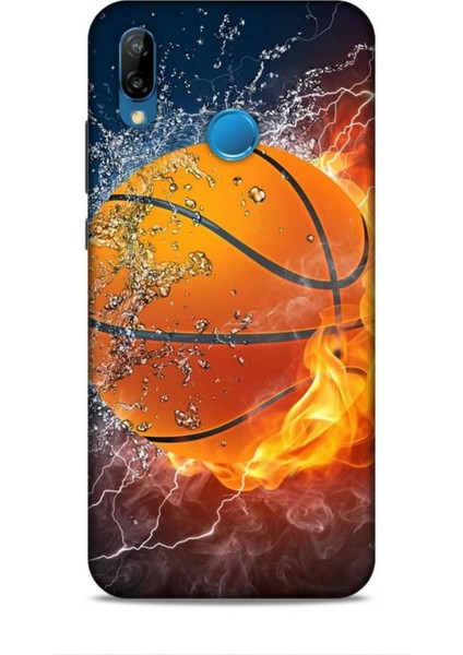 Huawei P20 Lite Kılıf Basketbolcular 30 Basketbol Topu Kenarları Şeffaf Kapak