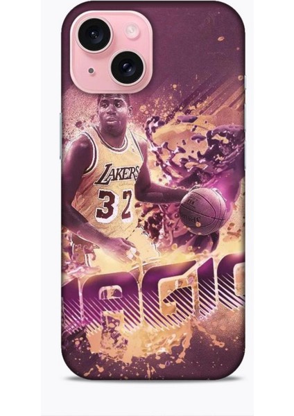 Apple iPhone 15 Kılıf Basketbolcular 21 Magic Johnson Darbe Önleyici Kapak