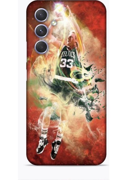 Samsung Galaxy A54 5g Kılıf Basketbolcular 29 Larry Joe Bird Turuncu Leke Tutmaz Kapak