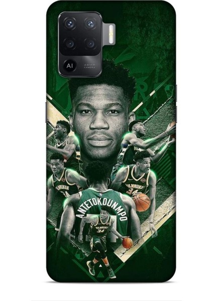 Oppo Reno 5 Lite Kılıf Basketbolcular 15 Antetokounmpo Kalın Silikon