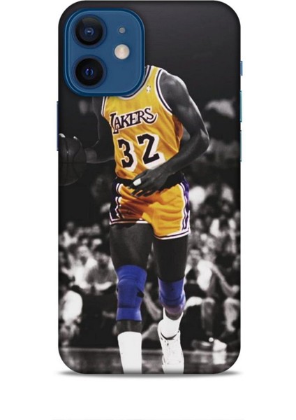 Apple iPhone 12 Mini Kılıf Basketbolcular 20 Lakers 32 Renkli Kılıf
