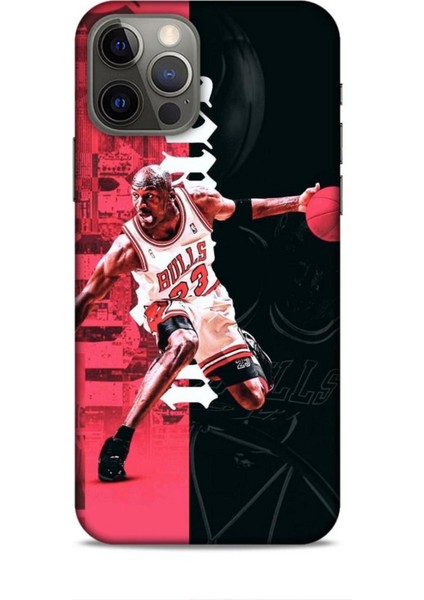 Apple iPhone 12 Pro Kılıf Basketbolcular 5 Jordan Bulls Beyaz Koruma Kılıfı