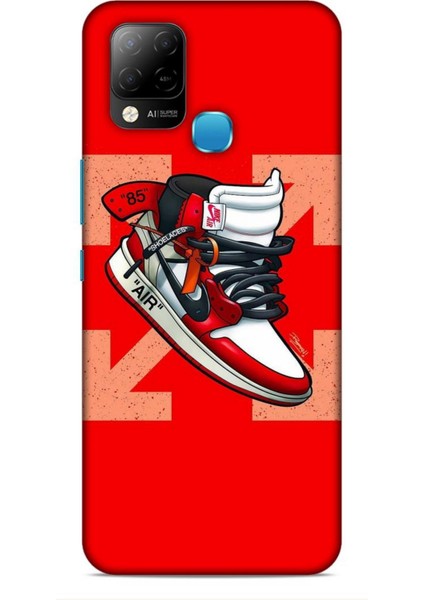 Infinix Hot 10T Kılıf Basketbolcular 2 Air 85 Kırmızı Kapak