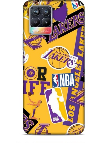 Realme 8 Kılıf Basketbolcular 11 Sarı Mor Los Angeles 4K Baskılı Kılıf