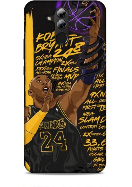 Huawei Mate 20 Lite Kılıf Basketbolcular 7 Kobe 24 Siyah Sarı Desenli Kılıf