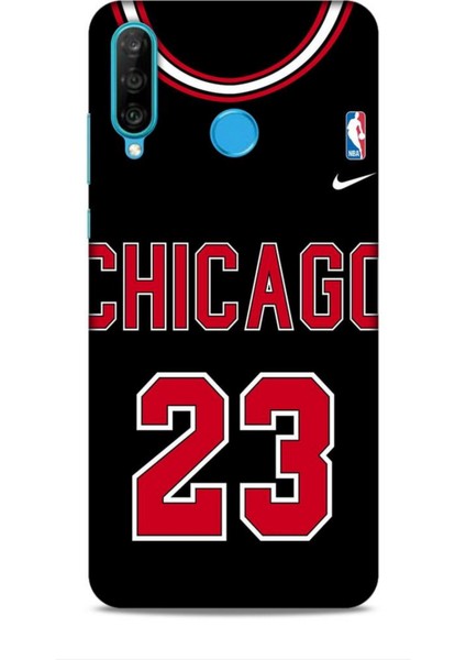 Huawei P30 Kılıf Basketbolcular 1 Chicago 23 Siyah Telefon Kılıfı