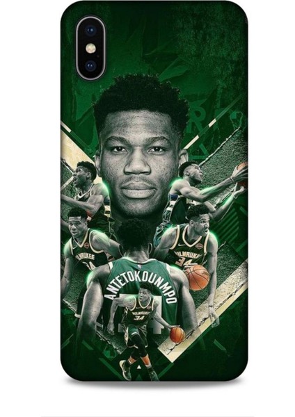 Apple iPhone Xs Max Kılıf Basketbolcular 15 Antetokounmpo Kalın Silikon