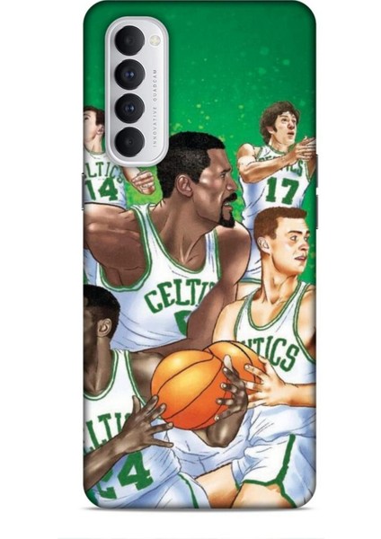 Oppo Reno 4 Pro Kılıf Basketbolcular 26 Jayson Celtics Yeşil Soft Kapak