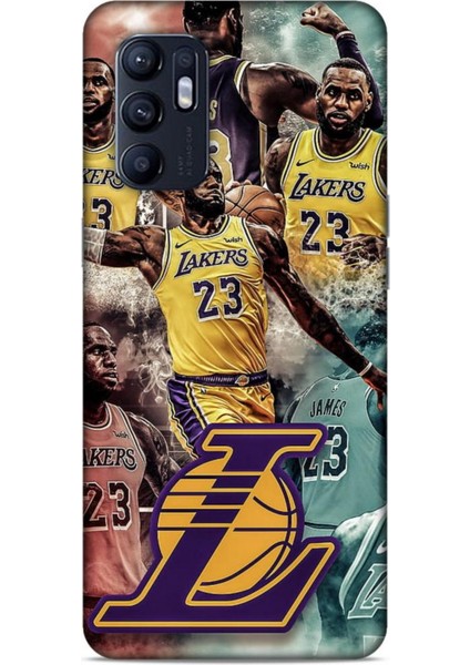 Oppo Reno 6 Kılıf Basketbolcular 17 Lebron 23 Lakers Yumuşak Kılıf