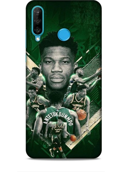 Huawei P30 Kılıf Basketbolcular 15 Antetokounmpo Kalın Silikon