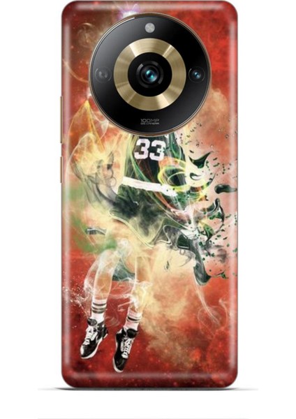 Realme 11 Pro Plus Kılıf Basketbolcular 29 Larry Joe Bird Turuncu Leke Tutmaz Kapak