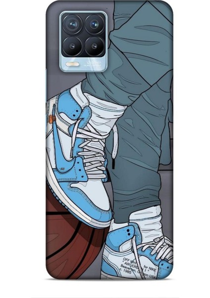 Realme 8 Pro Kılıf Basketbolcular 3 Ayakkabı Mavi Arka Kapak