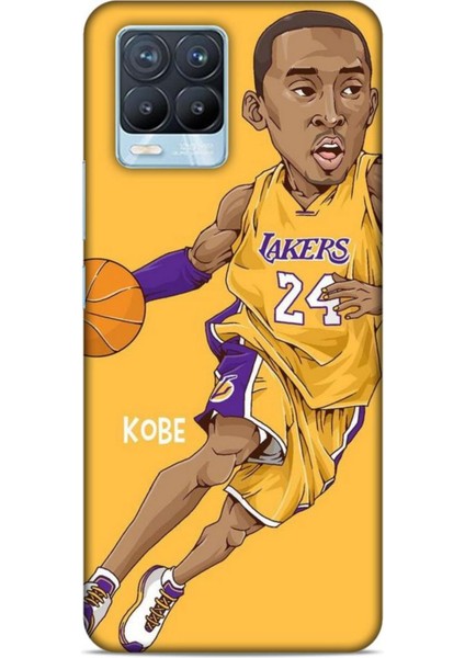 Realme 8 Pro Kılıf Basketbolcular 10 Laker 24 Mor Sarı Full Hd Kılıf