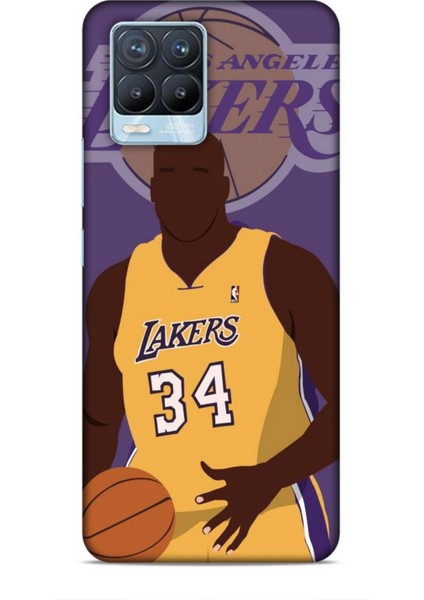 Realme 8 Pro Kılıf Basketbolcular 24 Lakers Kahverengi Darbe Emici Kılıf