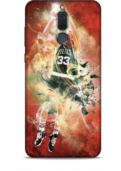 Huawei Mate 10 Lite Kılıf Basketbolcular 29 Larry Joe Bird Turuncu Leke Tutmaz Kapak