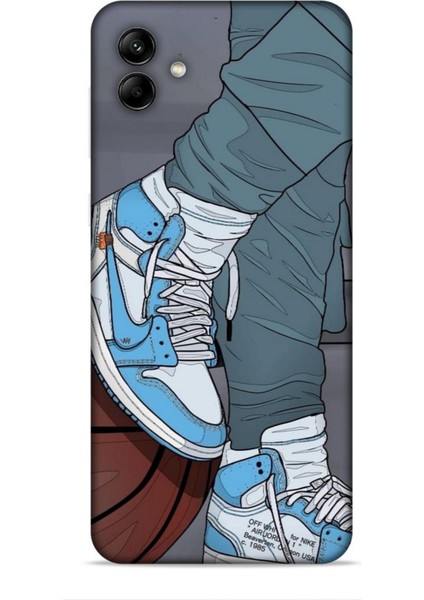 Samsung Galaxy M04 Kılıf Basketbolcular 3 Ayakkabı Mavi Arka Kapak