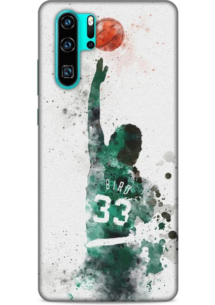 Huawei P30 Pro Kılıf Basketbolcular 28 Bird 33 Beyaz Yeşil Iz Bırakmayan Kılıf