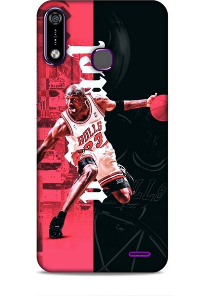 Infinix Note 7 Kılıf Basketbolcular 5 Jordan Bulls Beyaz Koruma Kılıfı